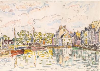 Paul Signac - Le Croisic,  1928, watercolor over black  ... 