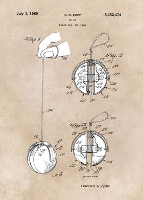 patent art Zopf Yo-Yo 1969