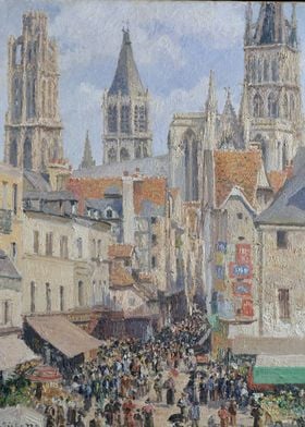 Camille Pissarro - Rue de l'Épicerie, Rouen (Effect of  ... 