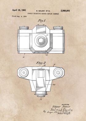 patent art Sauer Single objective mirror reflex cameras ... 