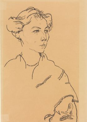 Egon Schiele - Lilly Steiner, 1918, charcoal on paper;  ... 