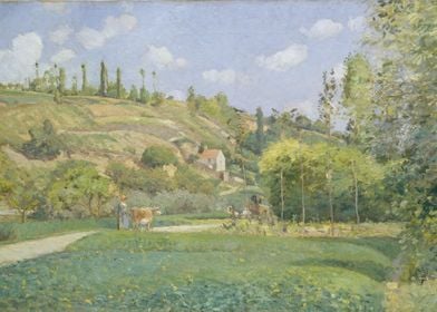 Camille Pissarro - A Cowherd at Valhermeil, Auvers-sur- ... 