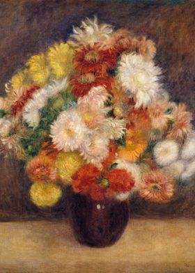 Auguste Renoir - Bouquet of Chrysanthemums, 1881, oil o ... 