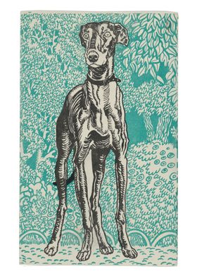 Moriz Jung - Greyhound, 1912, color litograph; Collecti ... 