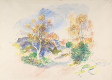 Auguste Renoir - Landscape with a Path between Trees,   ... 