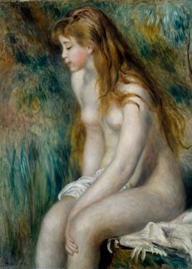 Auguste Renoir - Young Girl Bathing, 1892, oil on canva ... 