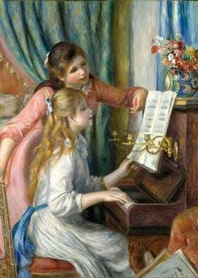 Auguste Renoir - Two Young Girls at the Piano, 1892, oi ... 