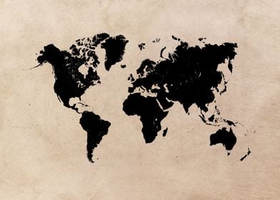 world map black