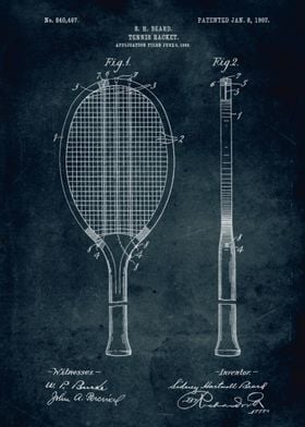 No105 - 1906 - Tennis racket - Inventor S. H. Beard