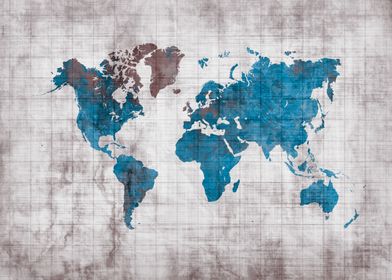 world map blue