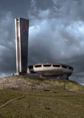 Buzludzha ufo monument in Bulgaria