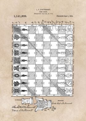 patent art Dautremont Game Board 1915