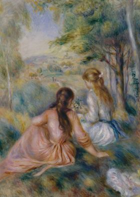 Auguste Renoir - In the Meadow, 1888-92, oil on canvas; ... 