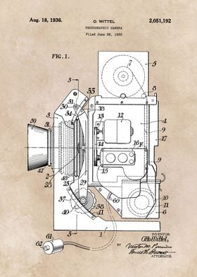 patent art Wittel Photographic camera 1936