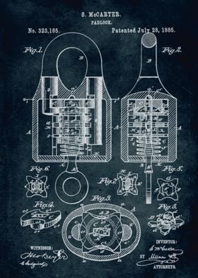 No118 - 1885 - Padlook - Inventor S. McCarter