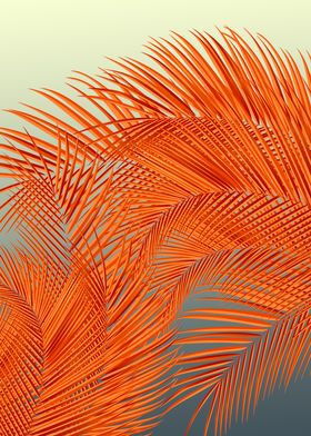 Summer Palm Leaves, Orange