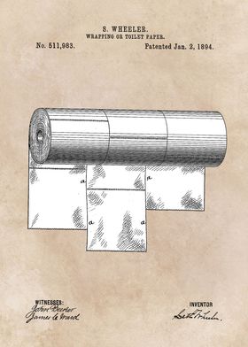 patent art Wheeler Wrapping of toilet paper 1894