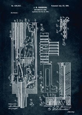 No135 - 1900 - Automatic gun - Inventor J. M. Browning