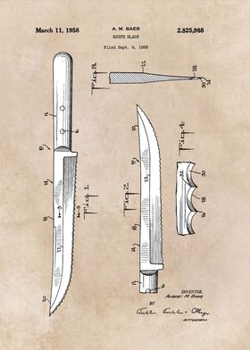 patent art Baer Knife Blad