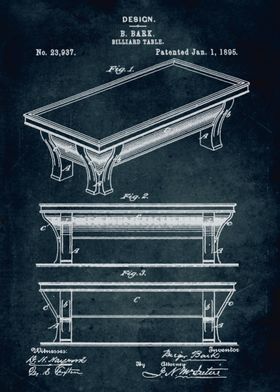 No179 - 1895 - Billiard table - Inventor B. Bark