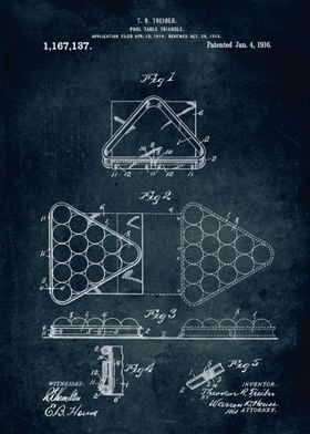 No177 - 1914 - Pool table triangle - Inventor T. R. Tre ... 