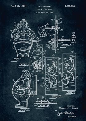 No174 - 1948 - Santa Claus bank - Inventor M. J. Singer ... 