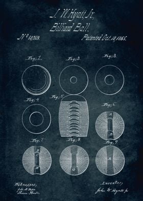 No186 - 1865 - Billiard ball - Inventor J. W. Hyatt, Jr ... 