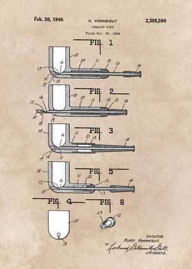 patent art Vonnegut Tobacco pipe 1946