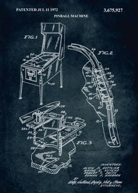No200 - 1972 - Pinball machine - Inventors A. J. Gottli ... 