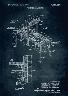 No198 - 1972 - Pinball machine - Inventors A. J. Gottli ... 