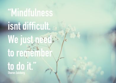 "Mindfulness isn't difficult. We just need to remember  ... 