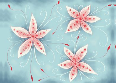 Abstract painting of beautiful white flowers resembling ... 