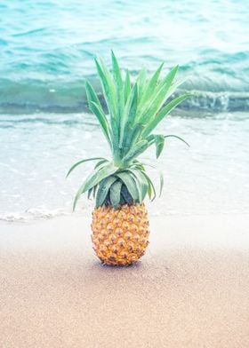 Happy Pineapple at the beach