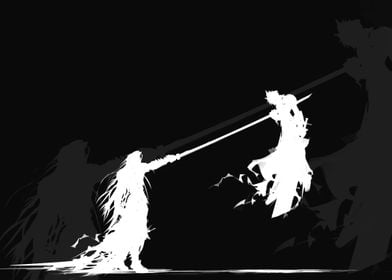 Sephiroth VS Cloud - Black & White 
