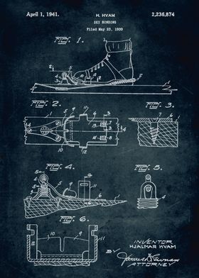 No240 - 1939 - Ski Binding - Inventor H. Hvam