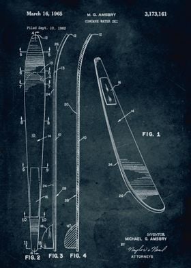 No241 - 1963 - Concave water ski - Inventor M. G. Amsbr ... 