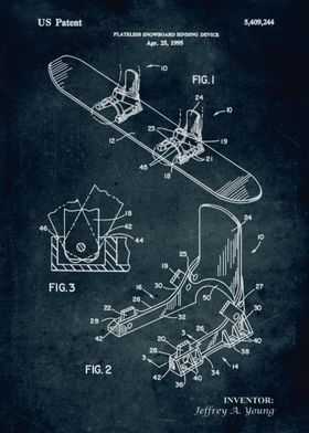 No237 - 1995 - Plateless snowboard binding device - Inv ... 
