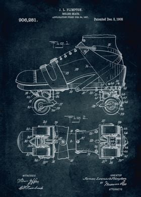 No226 - 1907 - Roller skate - Inventor J. L. Plimton