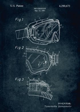 No242 - 1981 - Ski Goggles - Inventor Tamenobu Yamamoto ... 