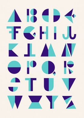 Flip alphabet blue