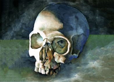 skull watercolor painting #10 from skull painting colle ... 