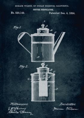 No248 - 1894 - Coffee percolator - Inventor Horace Wils ... 