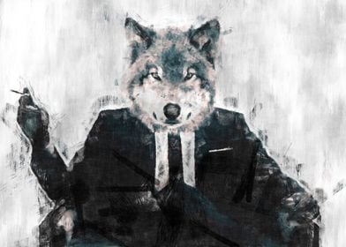 The wolf-intellectual sketch 
