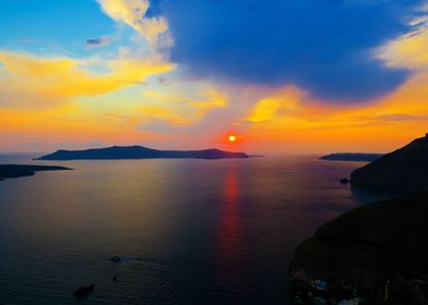 Sunset in Santorini,Greece