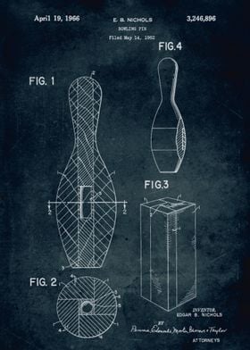 No284-1962-Bowling pin-Inventor E. Nichols