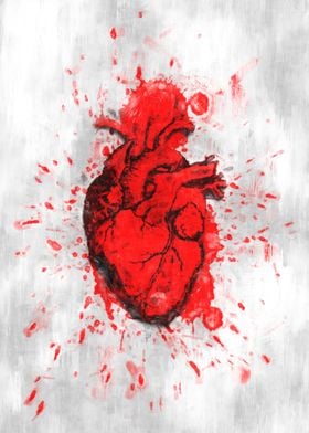 Human heart sketch 
