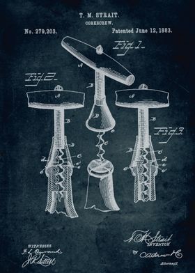 No288-1883-Corkscrew-Inventor T. M. Strait