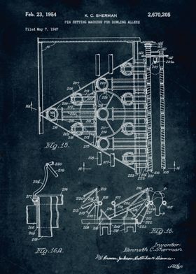 No285-1947-Pin setting machine for bowling alleys