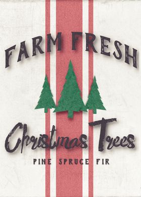 FARM FRESH CHRISTMAS TREES VINTAGE SIGN
