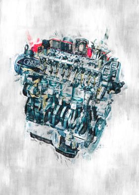 Audi engine sketch